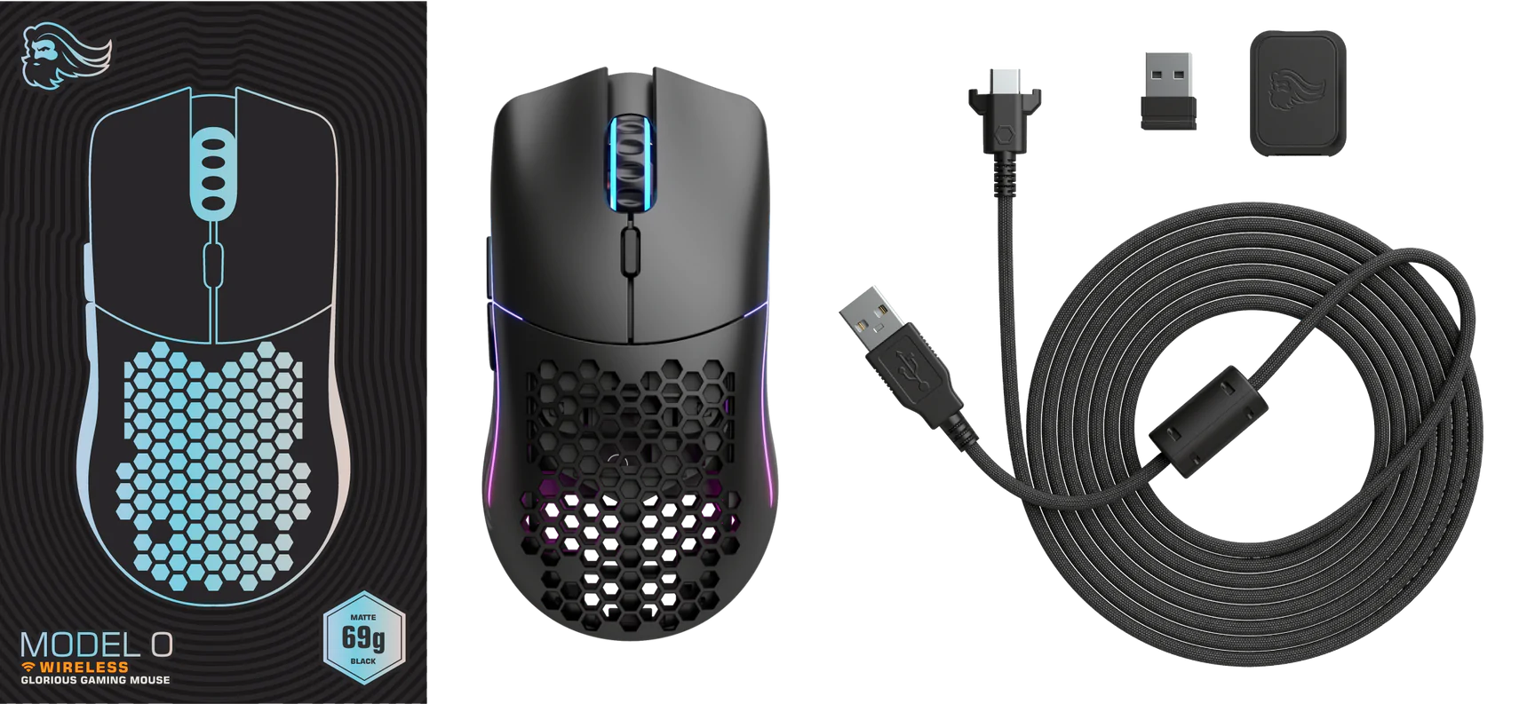 Model O Minus Wireless: The Lightest Gaming Mouse - RGB - Glorious